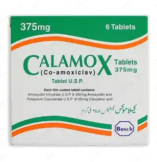 Calamox Tablets 375mg – Amoxicillin & Clavulanic Acid for Bacterial Infections