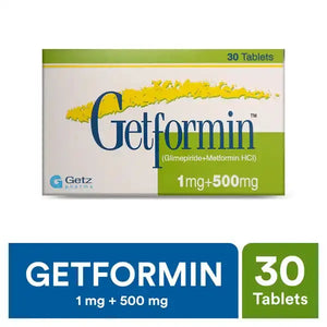 Getformin Tablets 1/500mg – Diabetes Management with Glimepiride & Metformin – Available in Pakistan