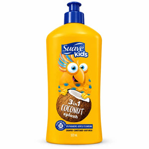 Suave Kids 3-in-1 Coconut Splash Shampoo, Conditioner & Body Wash 532ml