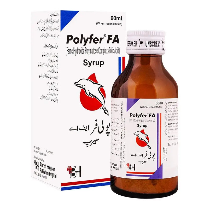 Polyfer FA Syrup 60ml – Iron & Folic Acid for Anemia