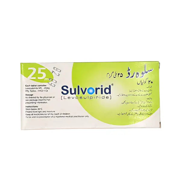 Sulvorid Tablets 25mg – Levosulpiride for Gastroesophageal Reflux Disease (GERD)