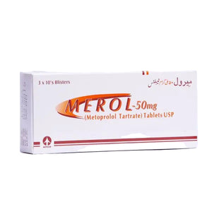 Metrol 50mg Tablets Metoprolol by ATCO Lab front pack – BP & heart