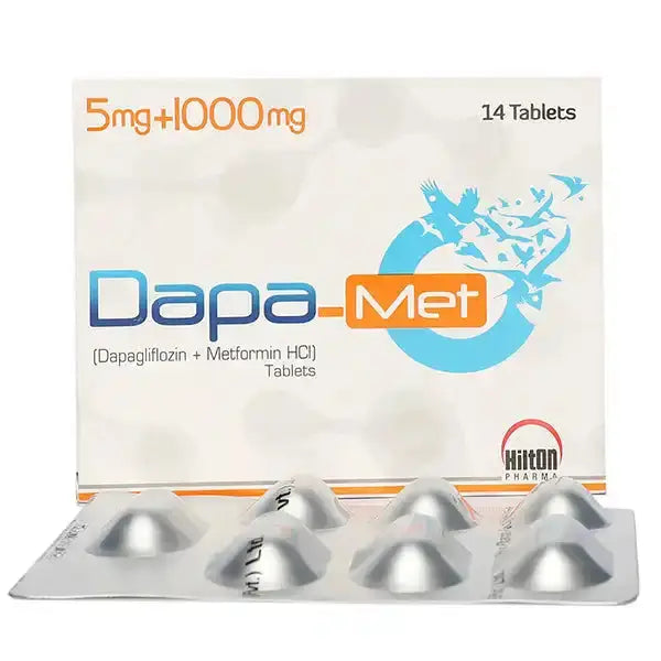 Dapa-Met XR 5mg/1000mg Tablet (Dapagliflozin + Metformin XR) for Type 2 Diabetes