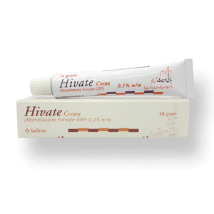 Hivate Mometasone Furoate 0.1% Cream — Rx mid-potency topical corticosteroid for eczema, psoriasis, and dermatitis at Derma.pk