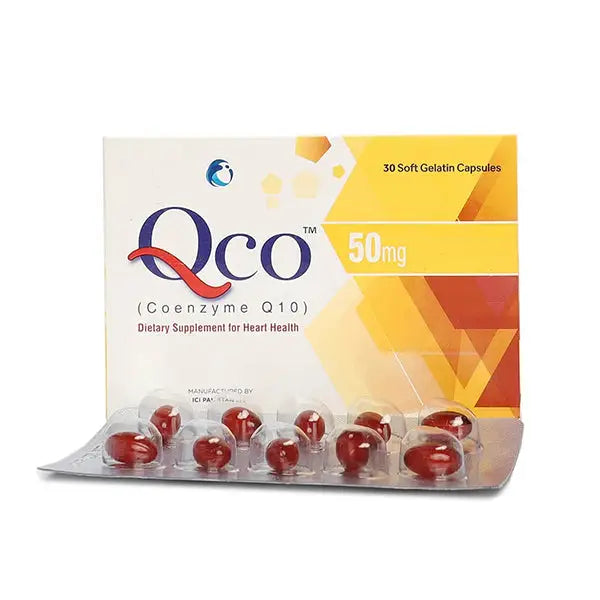 Qco 50mg Capsules 30s - Coenzyme Q10 Heart & Energy Supplement