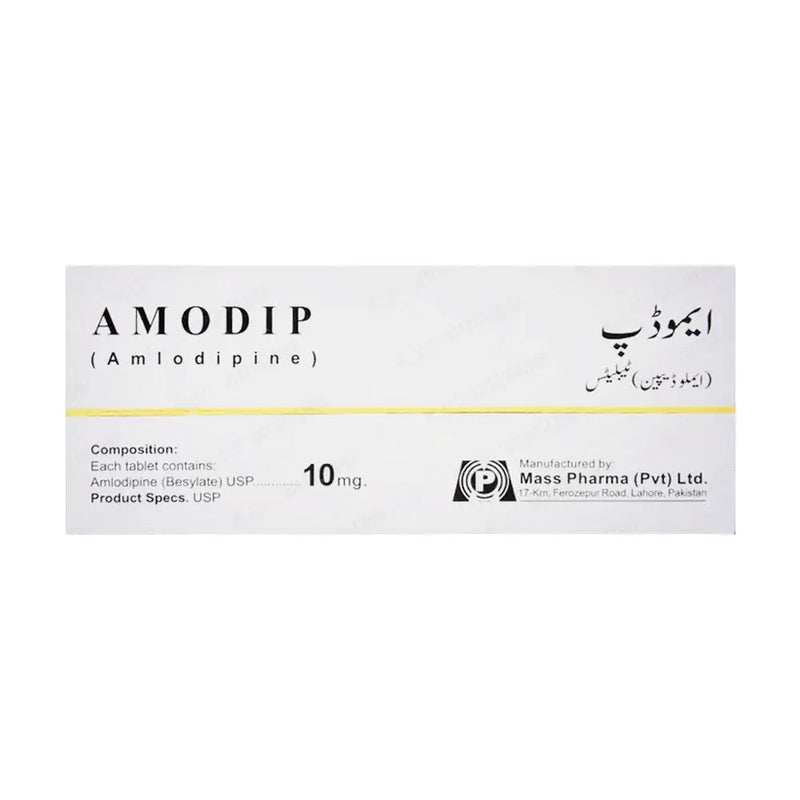 Amodip 10mg Tablets — Amlodipine Besylate for Hypertension & Angina