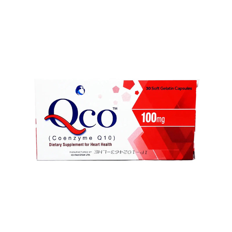 Qco 100mg Capsules 30s - Coenzyme Q10 Heart & Energy Supplement