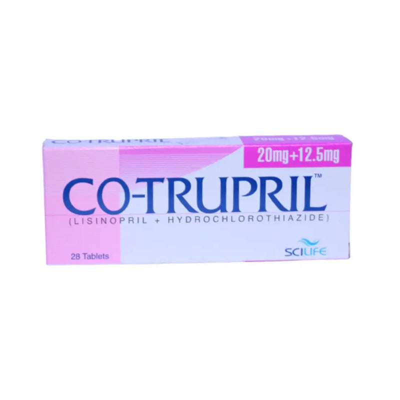 Co-Trupril 20/12.5mg Tablets (Lisinopril + Hydrochlorothiazide)