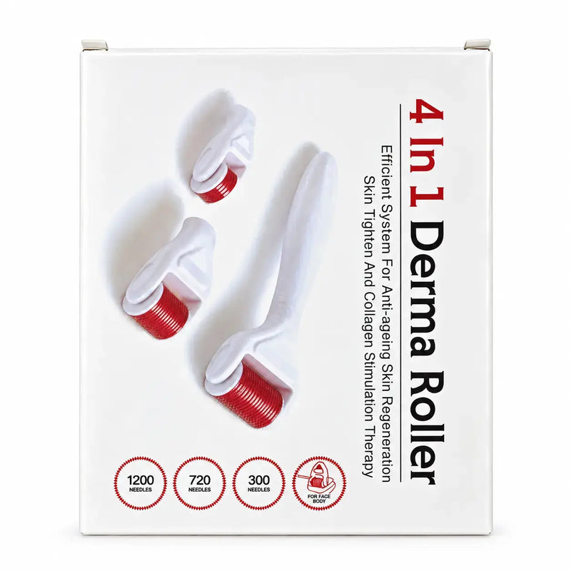 4-in-1 Derma Roller Skin & Hair Therapy Kit (Multiple Needle Heads)