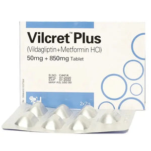Vilcret Plus 50/850mg Tablets – Vildagliptin & Metformin for Type 2 Diabetes – Buy Online in Pakistan | Derma.pk