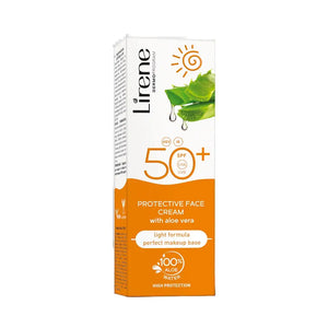 Lirene SPF 50 Protective Face Cream with Aloe Vera — UVA UVB IR HEV protection