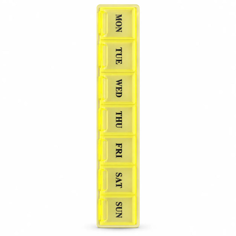 7-Day Pill Organizer – Weekly Single Row Pill Box (Mon–Sun)