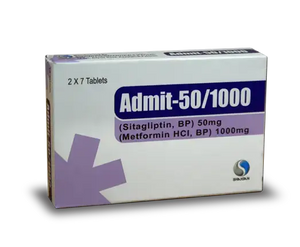 Admit 50/1000mg Tablets – Sitagliptin Metformin Diabetes Control – Shaigan Pharma Pakistan