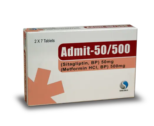 Admit 50/500mg Tablets – Type 2 Diabetes Control
