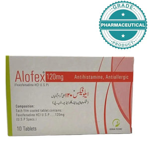 Alofex 120mg antihistamine tablet blister pack 10s derma.pk Pakistan