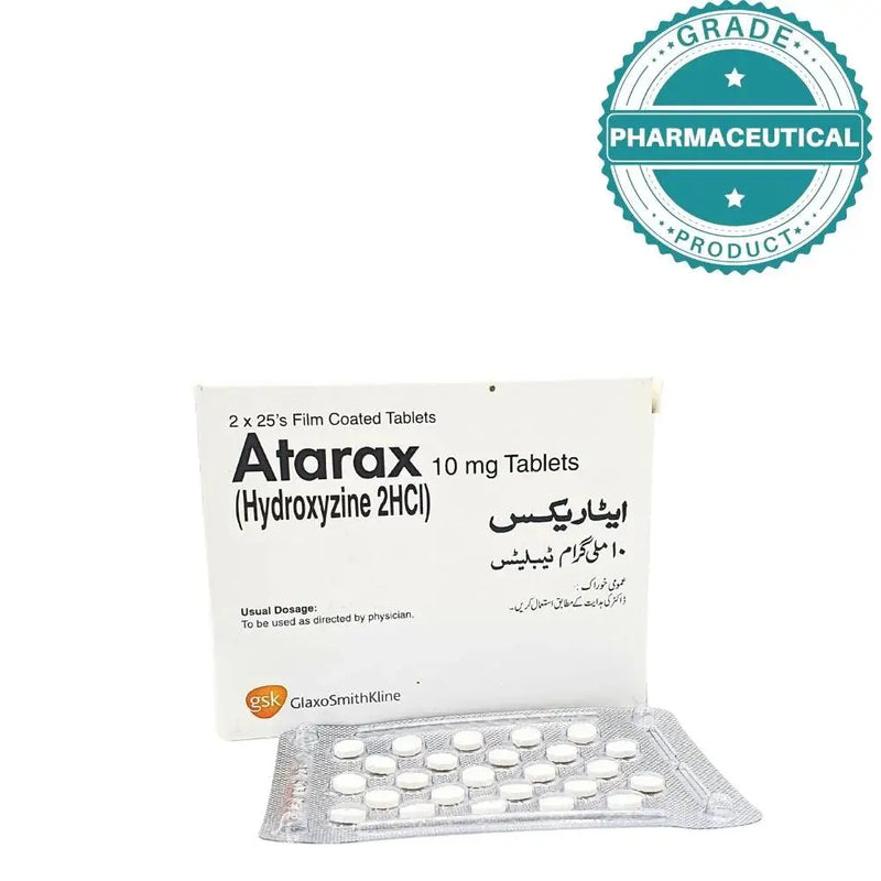 Atarax Hydroxyzine HCl 10mg Tablets (Pack of 50)