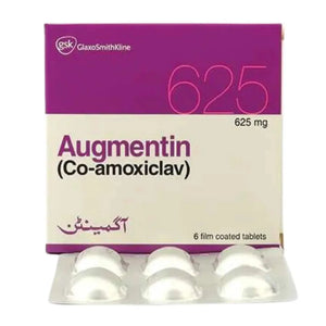 Augmentin Tablets 625mg (Pack of 6) - Amoxicillin/Clavulanate for Bacterial Infections - derma.pk