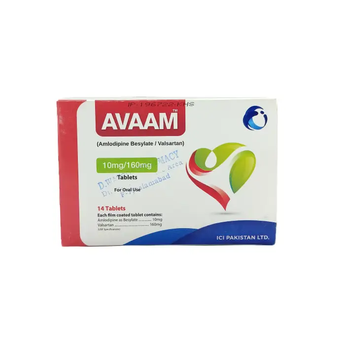 Avaam 10/160mg Tablets — Amlodipine + Valsartan for Hypertension