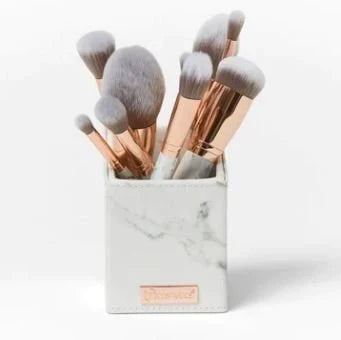 BH Cosmetics Marble Brush Set 13-Piece (With Stand)