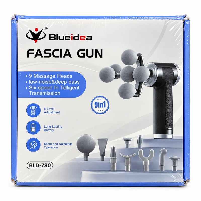 BlueIdea BLD-780 Fascial Massage Gun with 9 Heads