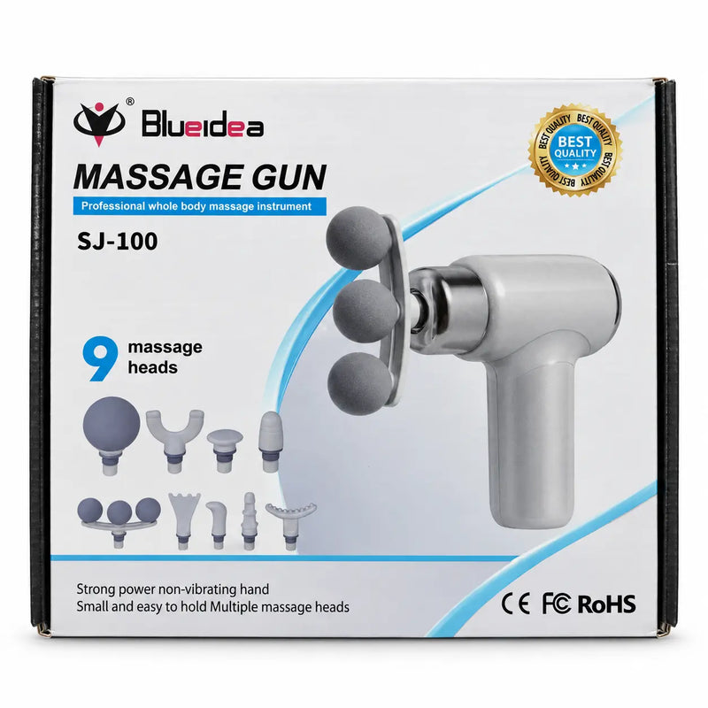 BlueIdea Fascial Massage Gun with 9 Interchangeable Heads