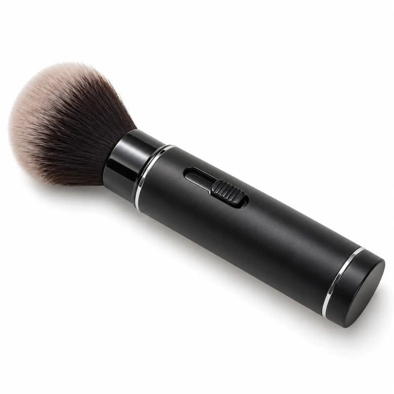 Retractable Travel Makeup Brush, Black Slide-Lock