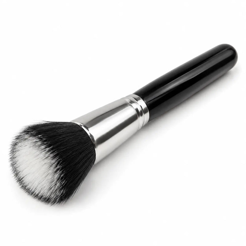 Duo-Fiber Stippling Brush — Black Handle, Silver Ferrule