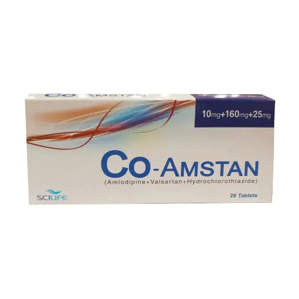 Co-Amstan 10/160/25mg Tablets (Amlodipine + Valsartan + HCTZ)