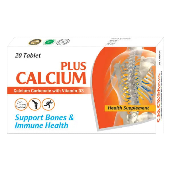 Calcium Plus Tablets with Vitamin D3 for Bones, Muscles & Immunity