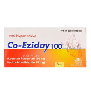 Co Eziday 100mg Tablets – Losartan + Hydrochlorothiazide for Hypertension