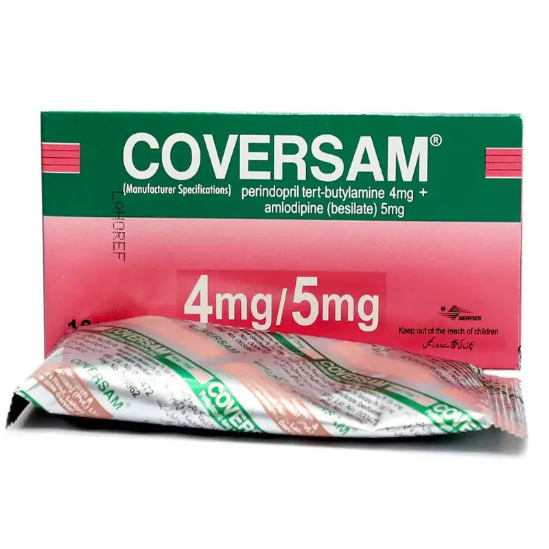 Coversam 4mg/5mg Tablets – Perindopril & Amlodipine