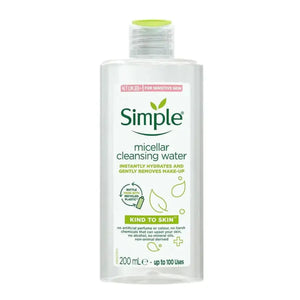 Simple Pure Micellar Facial Cleanser 200ml — no-rinse liquid micellar water with Niacinamide