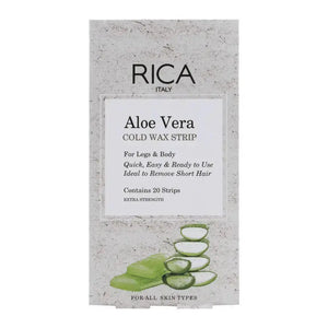 Rica Aloe Vera Waxing Strips 20-Count for Legs and Body — soothing hair removal strips