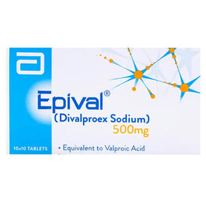 Epival Tablet 500mg – Divalproex Sodium for Epilepsy, Bipolar Disorder & Migraine Relief
