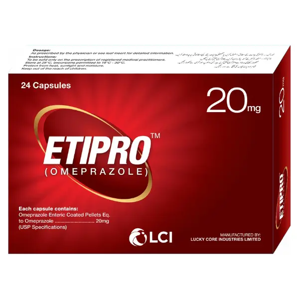Etipro Capsules 20mg — Omeprazole for GERD & Acid Reflux Treatment