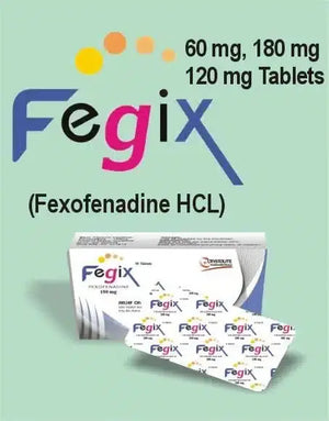Fegix Tablets 180mg Fexofenadine blister back