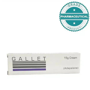 Gallet Cream tube front — Adapalene BP retinoid cream for acne vulgaris