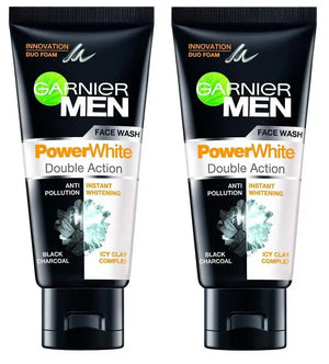 Garnier Men Power White Double Action Face Wash 50ml front view — oil control for men