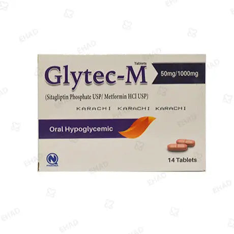 Glytec M 50/1000mg Tablets – Sitagliptin + Metformin for Type 2 Diabetes