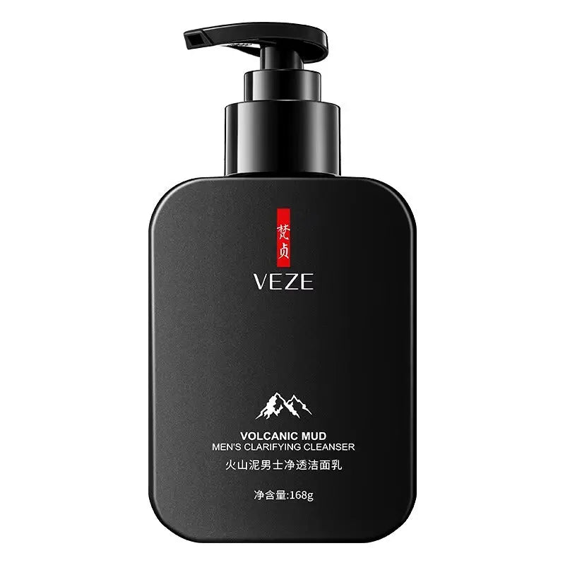 VEZE Men's Volcanic Mud Face Wash - Oil Control & Deep Cleansing - 168g