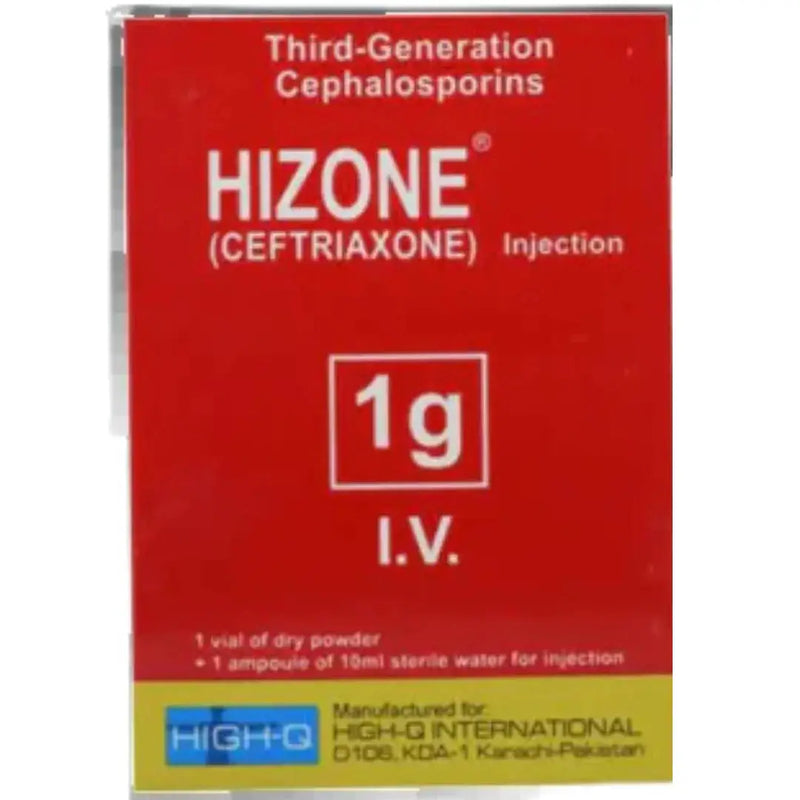 Hizone IV Injection 1g (Ceftriaxone Sodium) - High-Q International - derma.pk