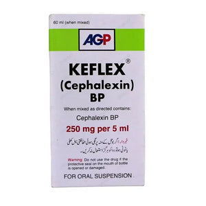 Keflex 60ml Suspension 250mg (Cephalexin) - AGP Pharma | derma.pk