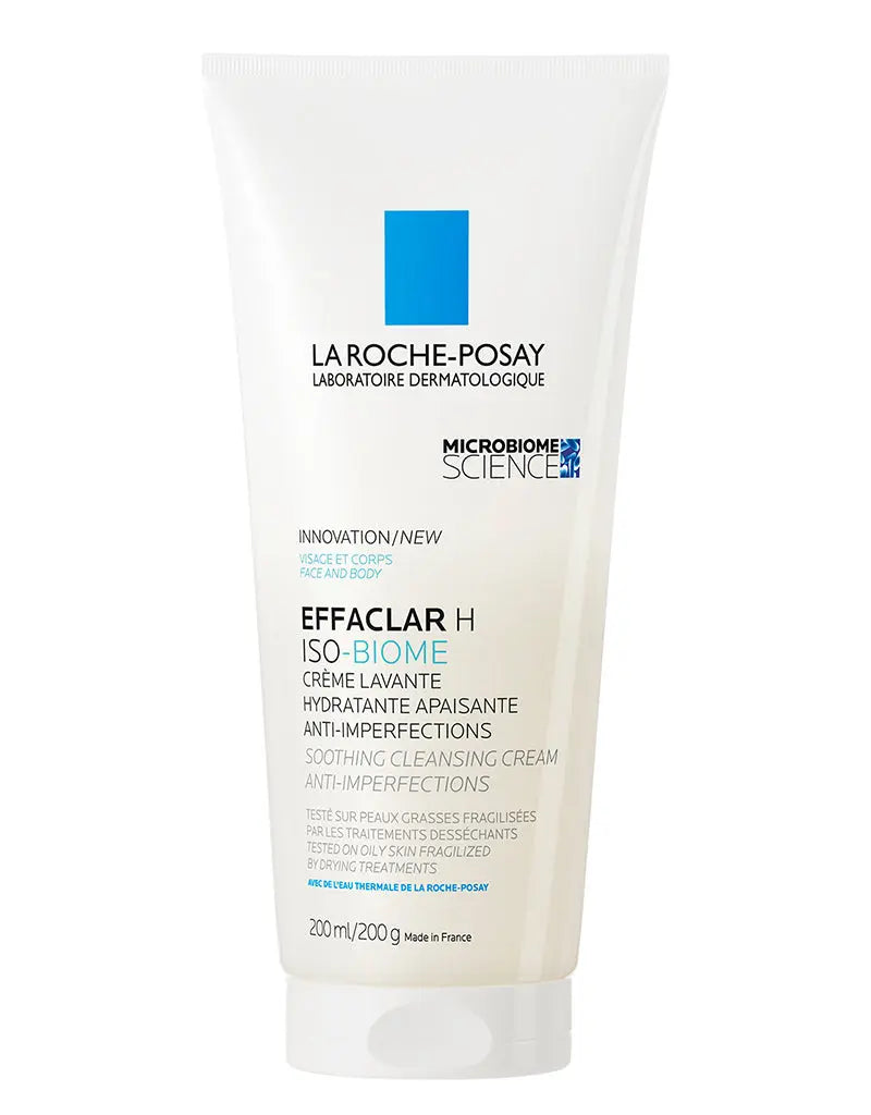 La Roche-Posay Effaclar H Iso-Biome Moisturising Cleansing Cream for Sensitive & Dry, Blemish-Prone Skin 200ml