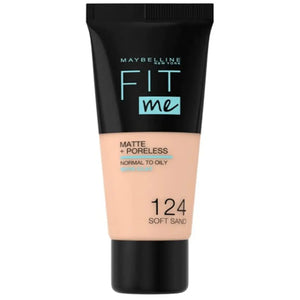 Maybelline Fit Me Matte + Poreless Foundation 124 Soft Sand 30ml