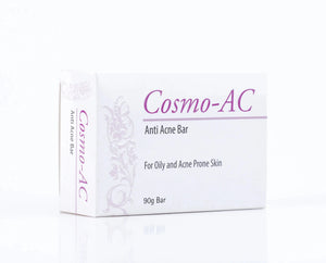 Cosmo-AC Anti-Acne Soap Bar packaging detail — deep cleansing bar to prevent breakouts – View Product Detail