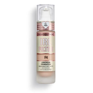 Makeup Revolution IRL Filter Longwear Foundation F4 - glass bottle with pump | Derma.pk