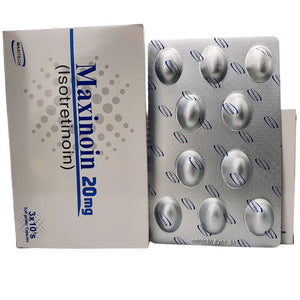 Maxinoin Isotretinoin 20mg Capsules blister pack — oral retinoid for treatment-resistant acne Pakistan