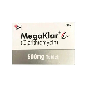 Megaklar 500mg Tablets – Clarithromycin Antibiotic – Available in Pakistan