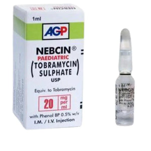 Nebcin IM/IV Injection 80mg/2ml (Tobramycin) - AGP Pharma | derma.pk