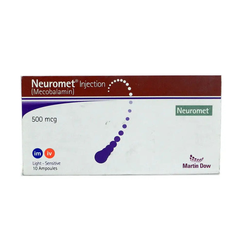 Neuromet IM/IV Injection 500mcg – Mecobalamin for Peripheral Neuropathy & Anemia